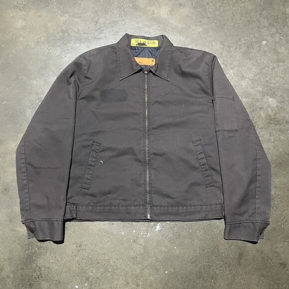 Vintage 80s Brown Boxy Workwear Mechanics Jacket - Picture 1 of 4